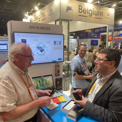 Patrick Lacroix et Philippe Steenksite sur le stand belge au Vivatech 2022